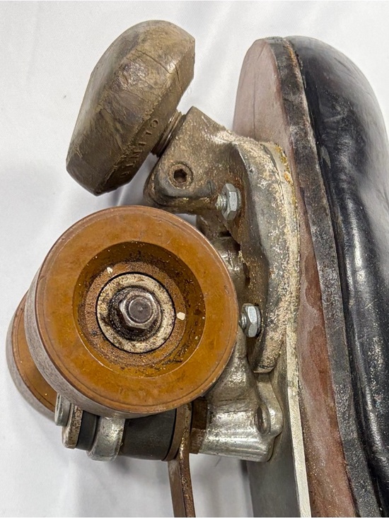 Riedell Roller Skates Black Leather Size 9 Vintage Quad Chicago Plate - Picture 9 of 15